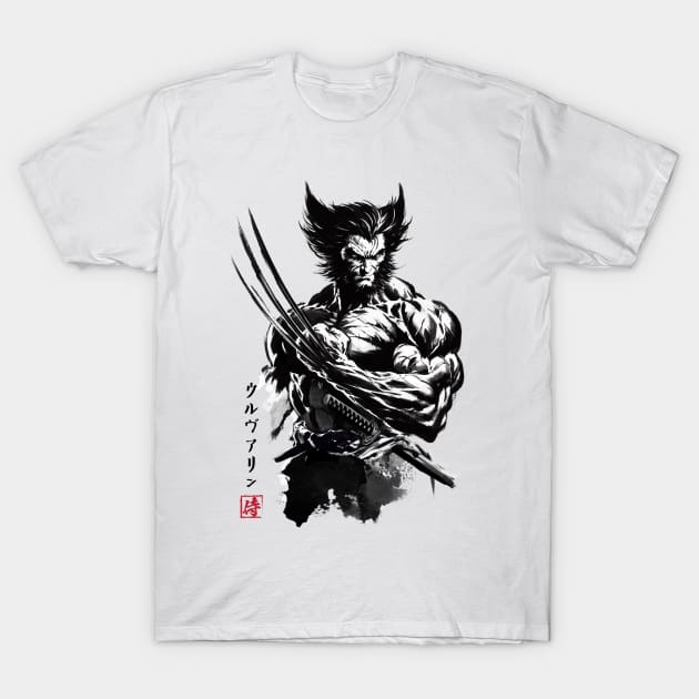 Mutant samurai sumi e T-Shirt by DrMonekers